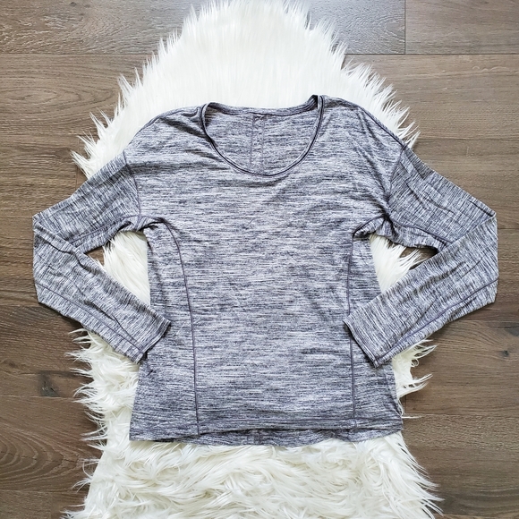 Lululemon Heather Gray Long Sleeve Crewneck Athletic Top - Picture 1 of 3